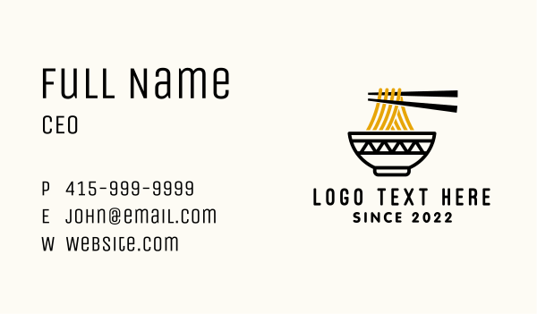 Asian Noodle Diner  Business Card Design Image Preview