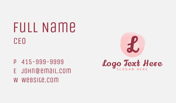 Makeup Watercolor Lettermark Business Card Design Image Preview