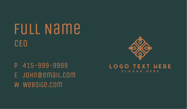 Ornamental Tile Décor Business Card Design Image Preview