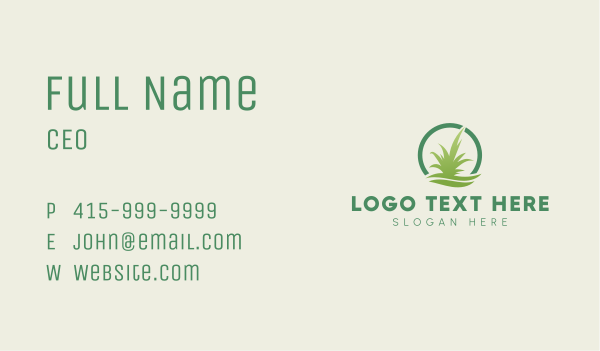 Circle Lawn Grass Business Card Design Image Preview