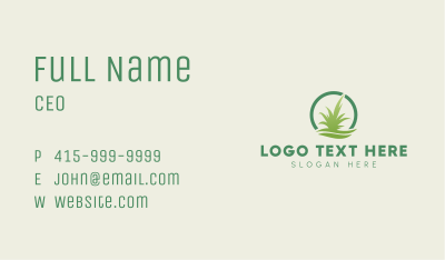 Circle Lawn Grass Business Card Image Preview