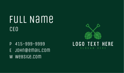 Tropical Leaf Shovel Business Card Image Preview