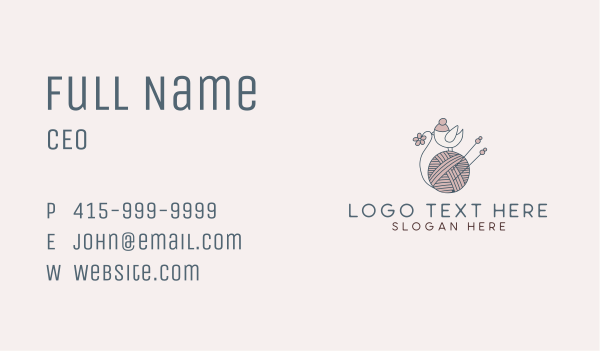 Cute Bird Crochet  Business Card Design Image Preview