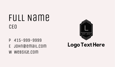 Black Patch Letter Business Card