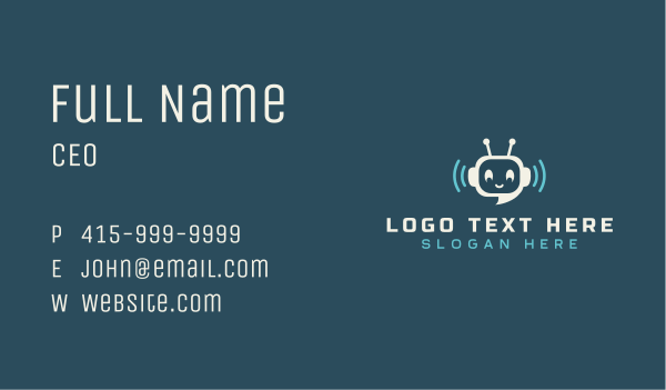 Cute Messaging Robot Business Card Design Image Preview
