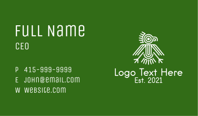 Aztec Bird Symbol  Business Card Image Preview