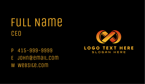 Gradient Loop Lettermark Business Card Design Image Preview