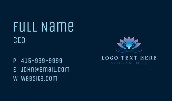 Lotus Hand Meditation Business Card Design Image Preview