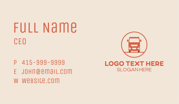 Orange Freight Truck Emblem  Business Card Design Image Preview