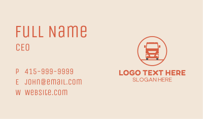 Orange Freight Truck Emblem  Business Card Image Preview