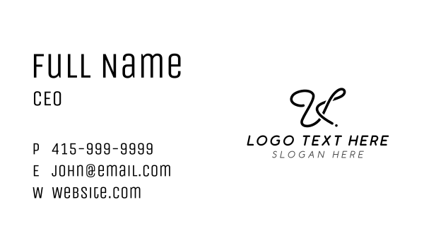 Signature Fashion Designer Brand Letter U  Business Card Design Image Preview