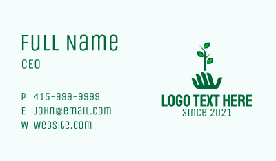 Hand Seedling  Plant  Business Card Image Preview