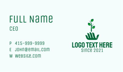 Hand Seedling  Plant  Business Card