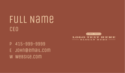 Western Business Wordmark Business Card Image Preview