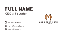 Wood Craft Letter M  Business Card Preview