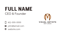 Wood Craft Letter M  Business Card Image Preview