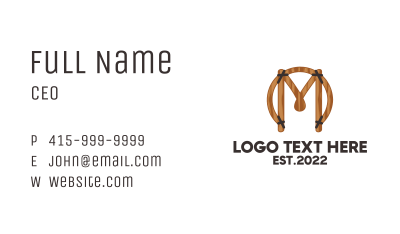 Wood Craft Letter M  Business Card Image Preview