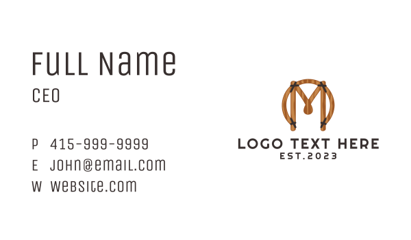 Wood Craft Letter M  Business Card Design Image Preview
