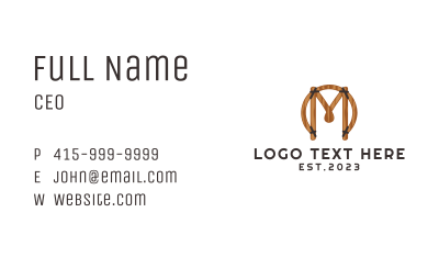 Wood Craft Letter M  Business Card Image Preview