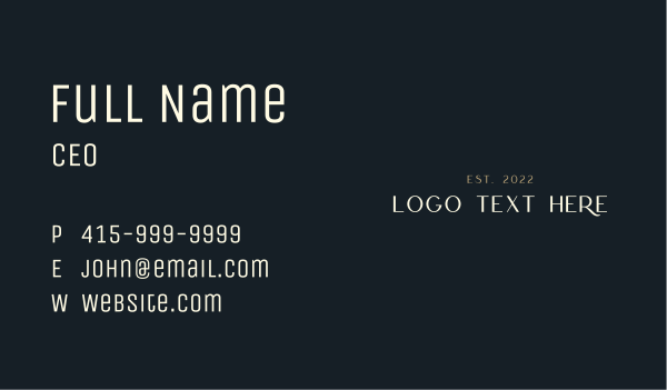 Elegant Luxury Fashion Wordmark Business Card Design Image Preview