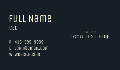 Elegant Luxury Fashion Wordmark Business Card Image Preview
