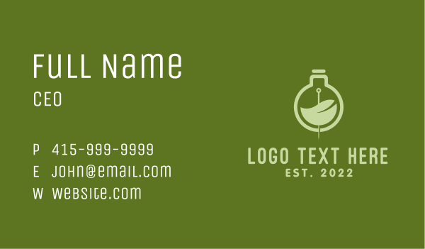 Green Flask Acupuncture  Business Card Design Image Preview