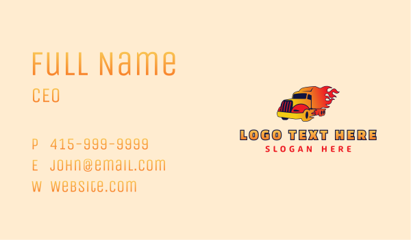 Gradient Truck Fire Business Card Design Image Preview