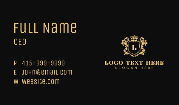 Crown Wreath Shield Business Card Design Image Preview