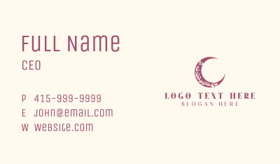 Boho Floral Crescent Business Card Image Preview