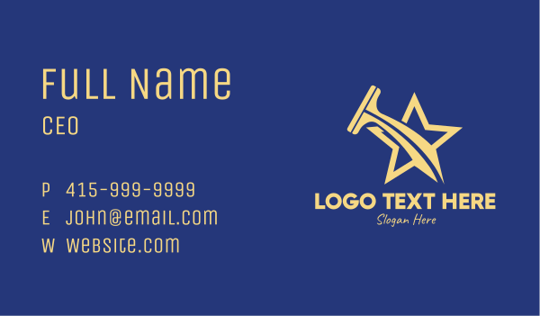 Gold Star Squeegee  Business Card Design Image Preview