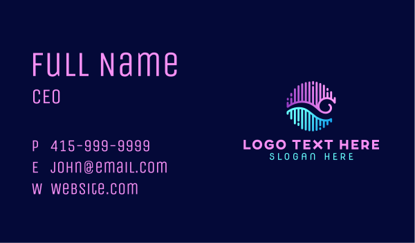 Audio Ocean Wave Business Card Design Image Preview
