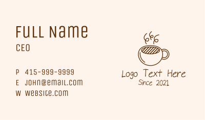 Brown Cappuccino Coffee Business Card