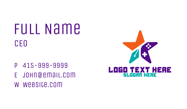Gaming Pen Star  Business Card Design Image Preview