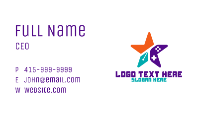 Gaming Pen Star  Business Card Image Preview