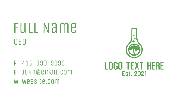 Herbal Laboratory Flask Business Card Design Image Preview