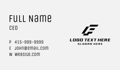 Modern Geometric Brand Letter F Business Card Image Preview