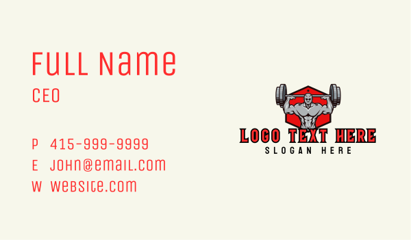  Barbell Muscle Man Business Card Design Image Preview