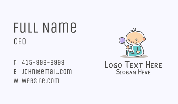 Cute Baby Mascot Business Card Design