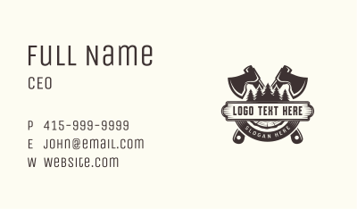 Forest Axe Woodwork Business Card Image Preview