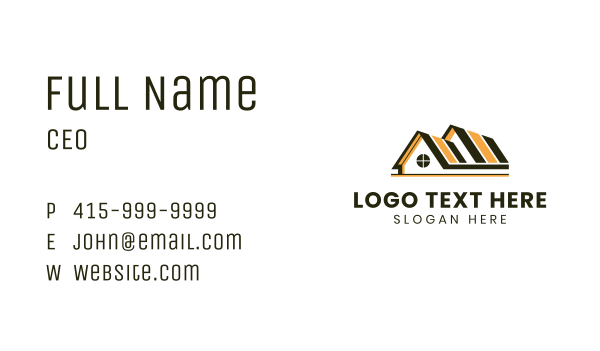 House Roof Construction Business Card Design