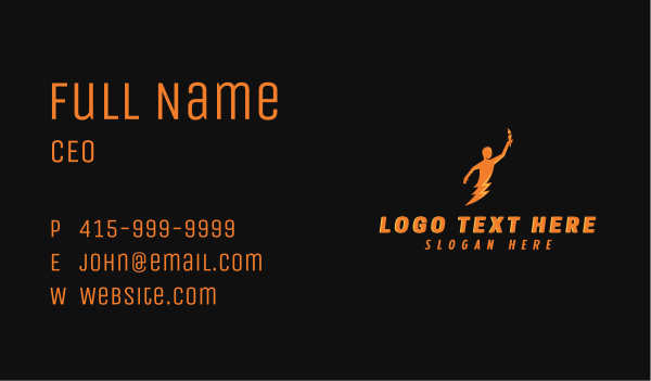 Thunder Human Torch Business Card Design Image Preview