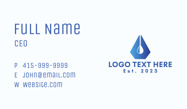 Blue Pen Droplet  Business Card Design Image Preview