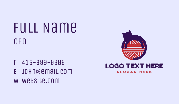 Cat Weave Yarn Business Card Design Image Preview
