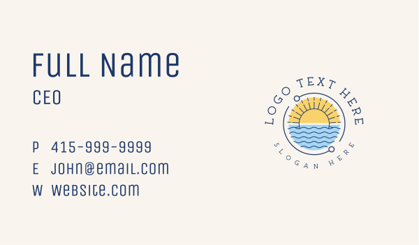 Tropical Beach Badge Business Card Design Image Preview