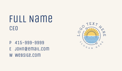 Tropical Beach Badge Business Card Image Preview