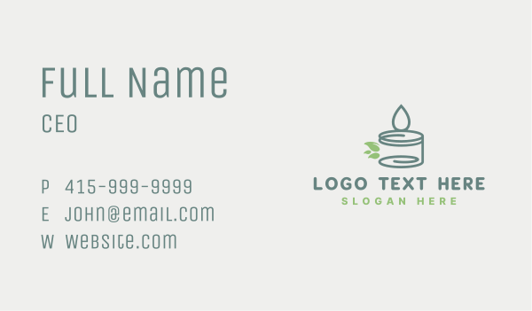 Scented Candle Leaves Business Card Design Image Preview