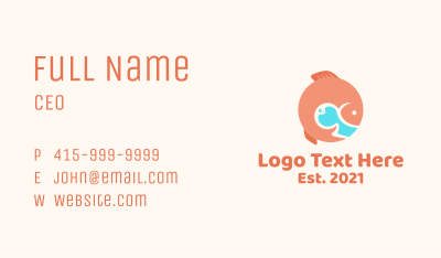 Round Orange Fish Business Card Image Preview