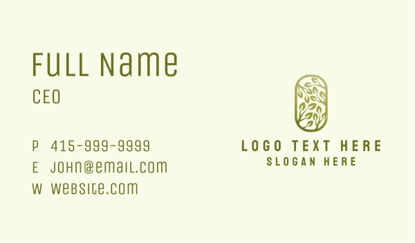 Natural Green Leaf Business Card Design Image Preview