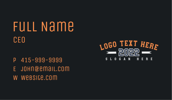 Varsity Sport Wordmark  Business Card Design Image Preview