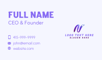 Curvy Tail Letter N Business Card Image Preview